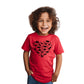 Kids Toddler Baby Girls Boys Valentine'S Day T-Shirt Short Sleeve Love Heart Dinosaur Cotton Tops(Red Heart Dinosaur,4T