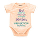 Knitroot Mom Family Special Onesies, Unisex Baby Kids Cotton Lycra Envelope Neck Half Sleeve Peach Romper, Bodysuit, Sleepsuit, 