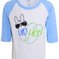 Unique Baby Boys Easter Bunny Hip Hop Raglan Baseball T-Shirt (5) Blue