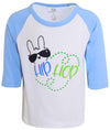 Unique Baby Boys Easter Bunny Hip Hop Raglan Baseball T-Shirt (5) Blue