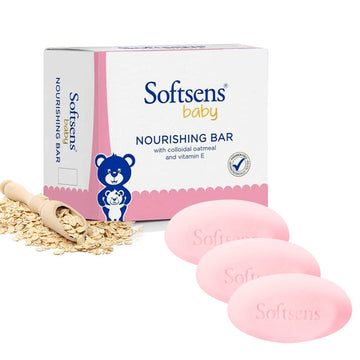 Softsens Baby Nourishing Soap Bar Enriched With Colloidal Oatmeal, Shea Butter & Vitamin E I Dermatologically Tested & Paraben F