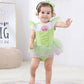 Dressy Daisy Infant Baby Girl Green Fairy Romper Costumes Onesie Dress Bodysuit With Headband Halloween Birthday Party Fancy Out