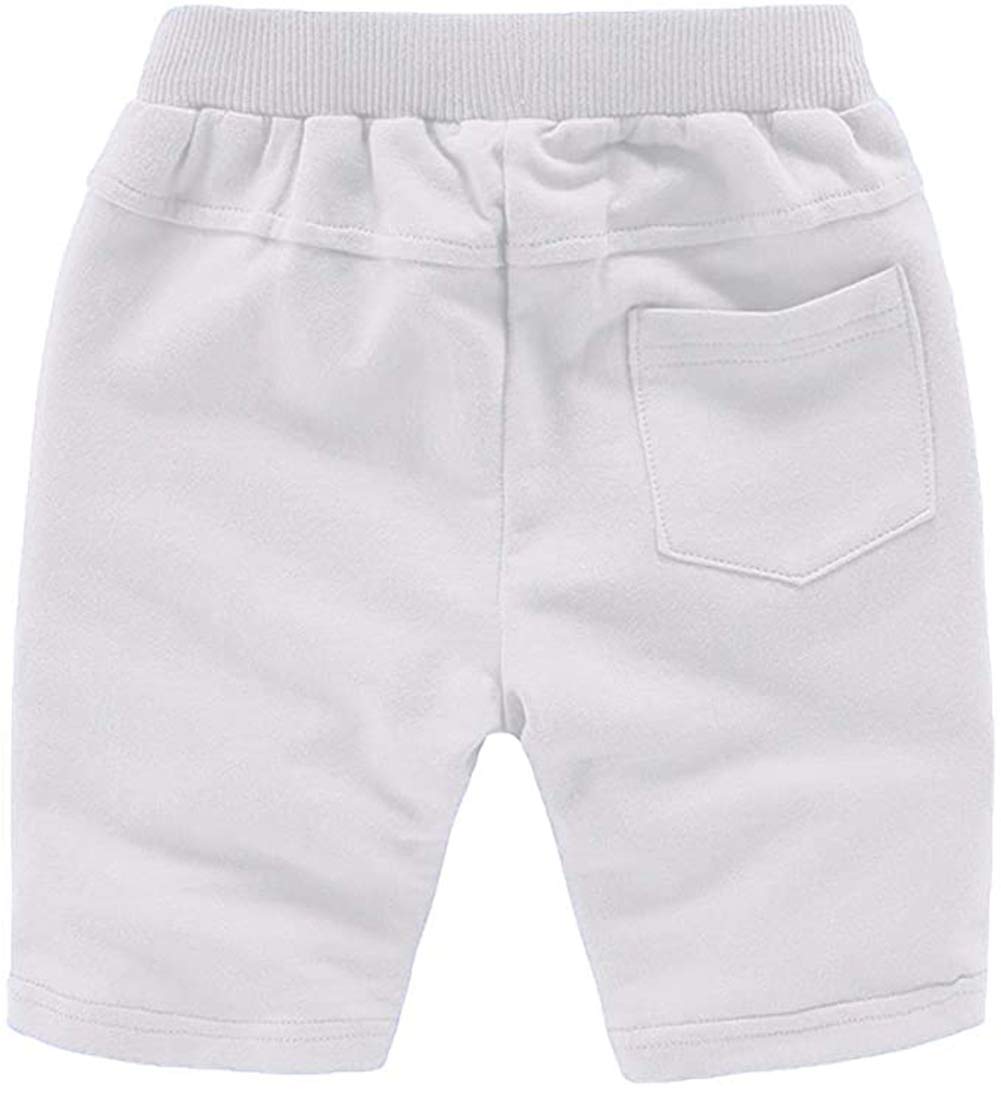 Haxico Toddler Baby Boys Summer Knee Length Solid Cotton Candy Sport Shorts Kids Harem Pants White, 5T