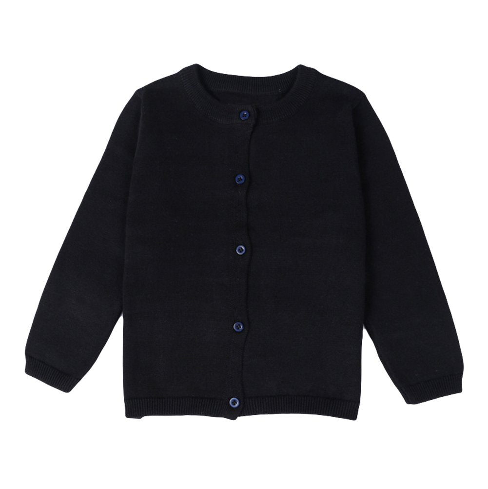 Baby Boys Girls Button-Down Cardigan Toddler Cotton Knit Sweater Black 120