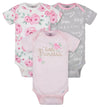 Gerber Baby 5-Pack Short Sleeve Variety Onesies Bodysuits (3 Pack Little Princess, Newborn)