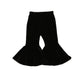 Toddler Bell Bottoms Baby Girls Ruffle Leggings Bell-Bottomed Flare Pants Trousers (E-Black, 1-2T)