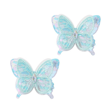 Wistamik Hair Clips Butterfly Hair Clip Glitter Butterfly Hair Clips Kids Clips for Birthday Christmas Children's Day Gift (sky 