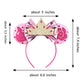 Foeran Mouse Ears Headbands Shiny Bows Mouse Ears Glitter Party Princess Decoration Cosplay Costume For Girls Women (Frozen Pink
