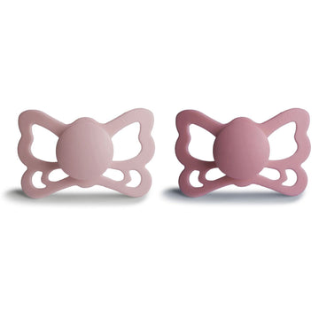 Frigg Butterfly Anatomical Silkysoft Silicone Baby Pacifier | Made In Denmark | Bpa-Free (Blush/Cedar, 6-18 Months)