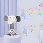 D-KINGCHY Baby Toys 0-12 Months, Black and White Newborn Toys, Soft Plush Rattle Stuffed Animal Toy with Teether and Sound, Deve