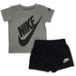 Nike Boys Dri-Fit T-Shirt & Shorts 2 Piece Set (Black(66F024-023)/Grey, 4)