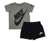 Nike Boys Dri-Fit T-Shirt & Shorts 2 Piece Set (Black(66F024-023)/Grey, 6)