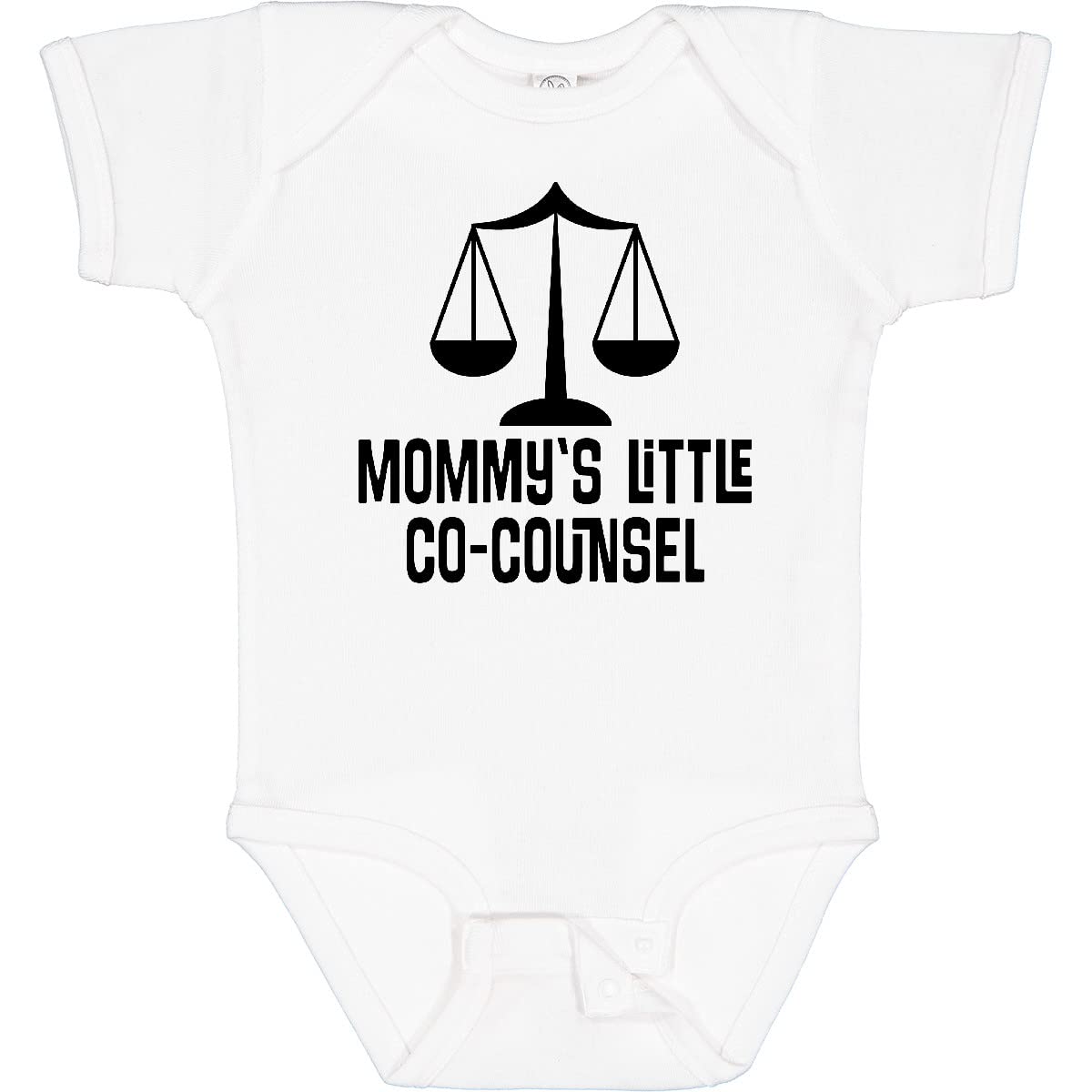 Inktastic Mommy Little Co Counsel Lawyer Baby Bodysuit, 0020 White, 6 Months