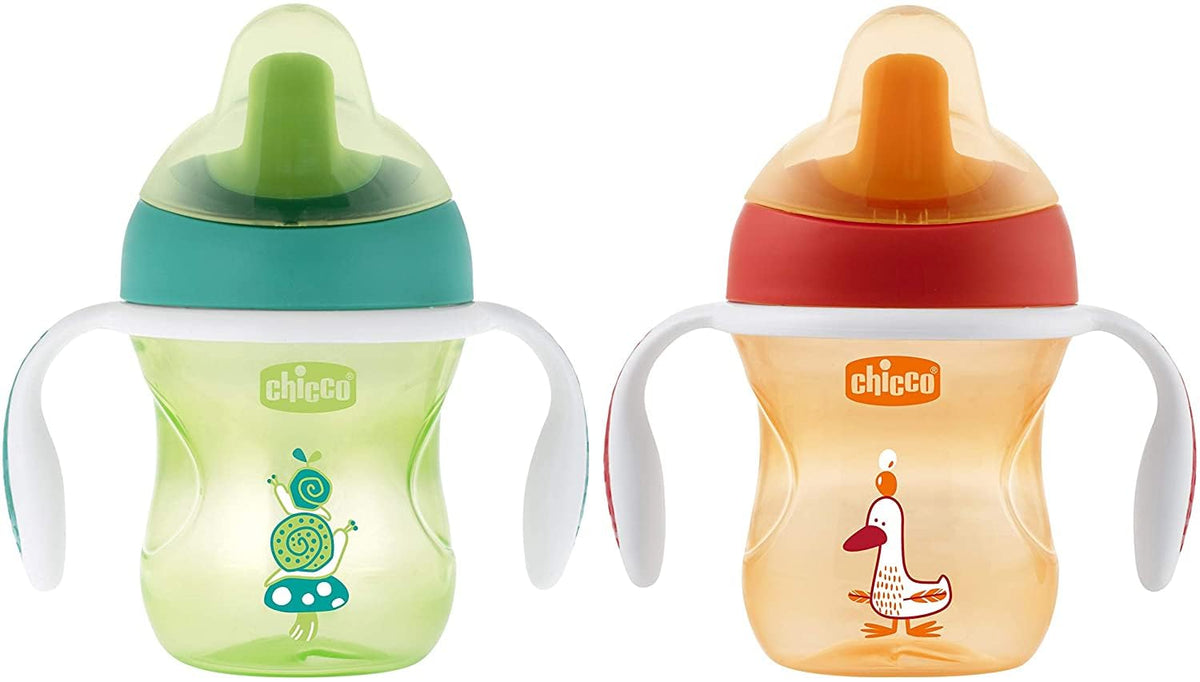 Chicco Training Cup For Babies, 200Ml | Semi Soft Bite Resistant Spout Sipper (6+ Months) | SpillProof | EasyGrip | BpaFree M