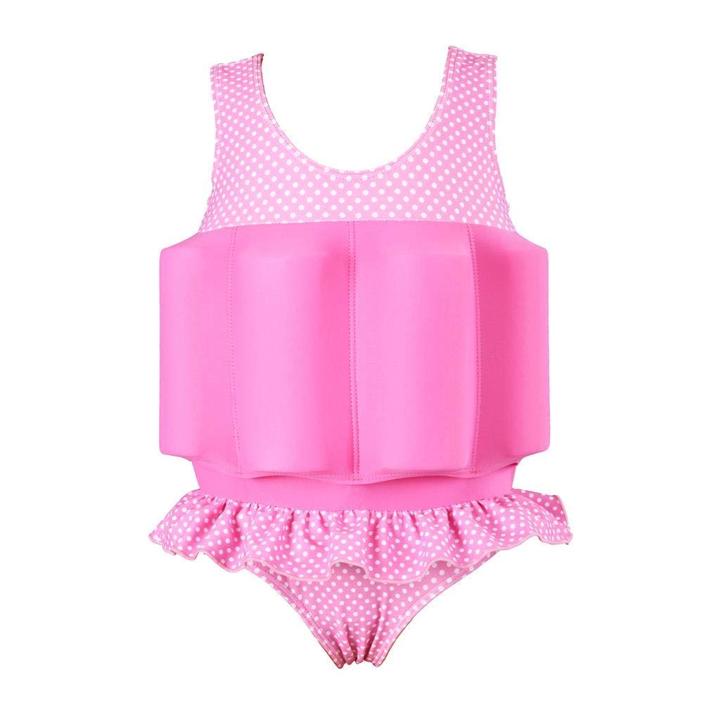 Kids Baby Girls Polka Dot Floatation Swimsuit With Adjustable Buoyancy Bathing Swimwear Toddler One Piece Swimming Suit Summer S