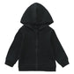 Romperinbox Unisex Solid Baby Sweatshirts Hoodies, Lightweight Full Zip-Up Jackets Coat 0-24 Months (Black, 12-18 Months)