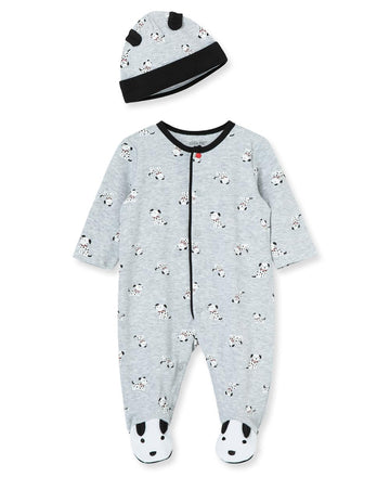 Little Me Baby Boys 2-Piece Boys' And Cap Set Footie, Grey Heather Multi, 6 Months Us