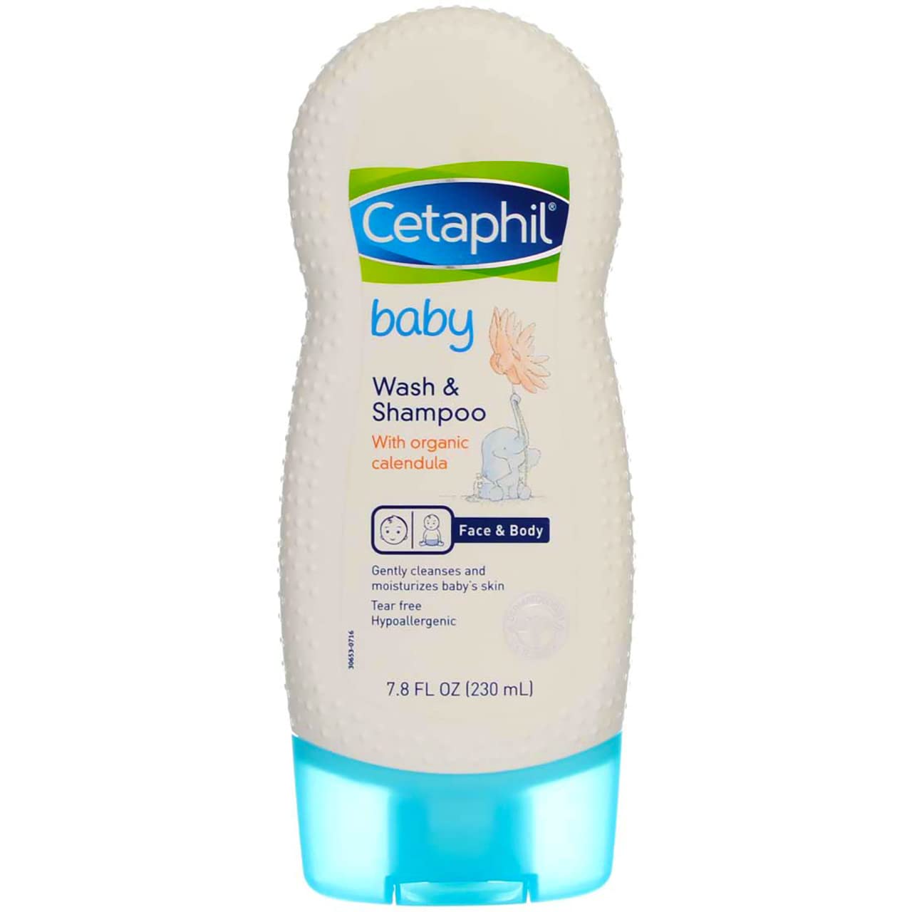 Cetaphil Baby - Wash & Shampoo - with Organic Calendula - Net Wt. 7.8 FL OZ (230 mL) Per Bottle - Pack of 2 Bottles (Packaging/D