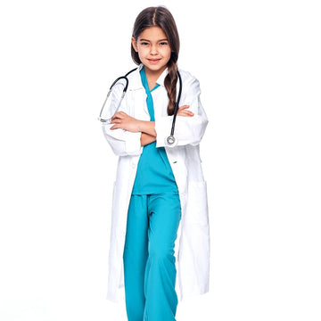 Rauoawby White Lab Coat For Kids - Children'S Lab Coat For Doctor Scientist & Chemistry Experiment Costume Halloween Outfits (Xs
