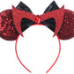 Clgift Wanda Minnie Ears,Pick Your Color, Evil Witch Minnie Ears, Burgundy Minnie Ears, Red Sparkle Mouse Ears,Classic Red Sequi