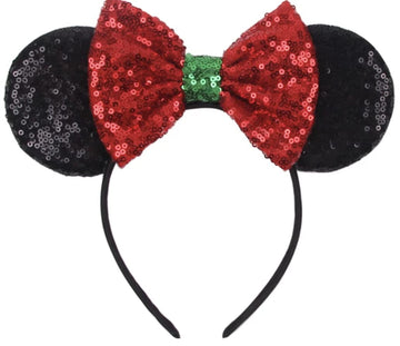 Clgift Christmas Mickey Ears, Holiday Mickey Ears, Christmas Minnie Ears, Red Minnie Ears, Rainbow Sparkle Mouse Ears,Classic Re