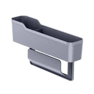 SAZ DEKOR Car Interior Seat Gap Organizer with Cup Holder Accessory for Holding Phone Long Grey