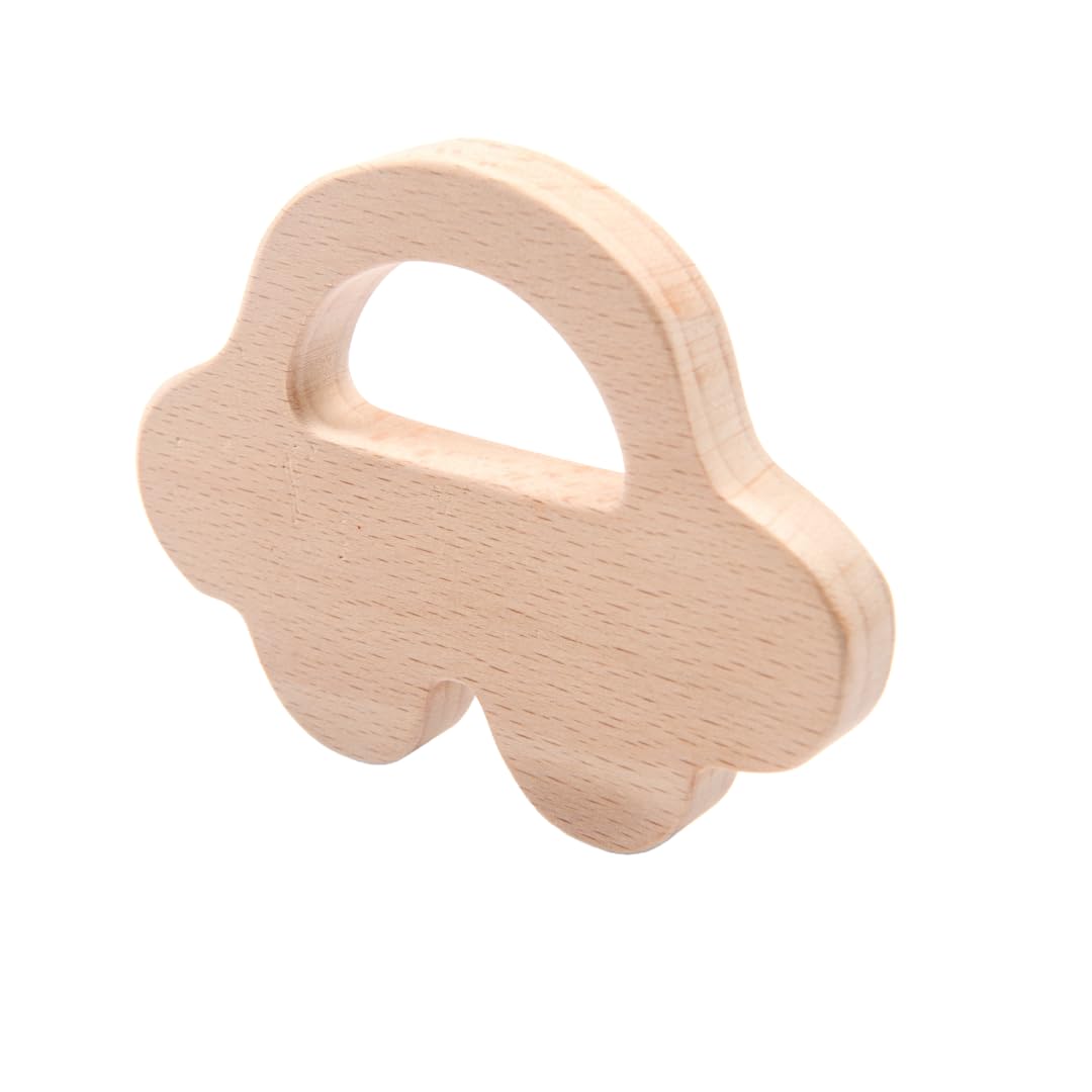 Nesta Toys  Wooden Car Teether (Beech Wood) For Babies