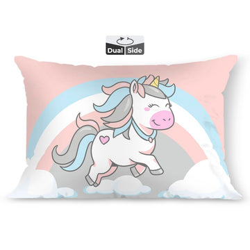 Brizberry Kids Pillow Cushion With Super Soft Fabric | Animal & Cartoon Prints | 12X18 Inches (Design 19)