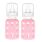 Lifefactory Glass Baby Bottle With Silicone Sleeve 4 Ounce - 2 Pack - Pink