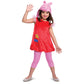 Disguise Peppa Pig Costume for Girls, Deluxe Official Nick Jr Character Jumpsuit Dress and Laplander Peppa Hat, Toddler Size Sma