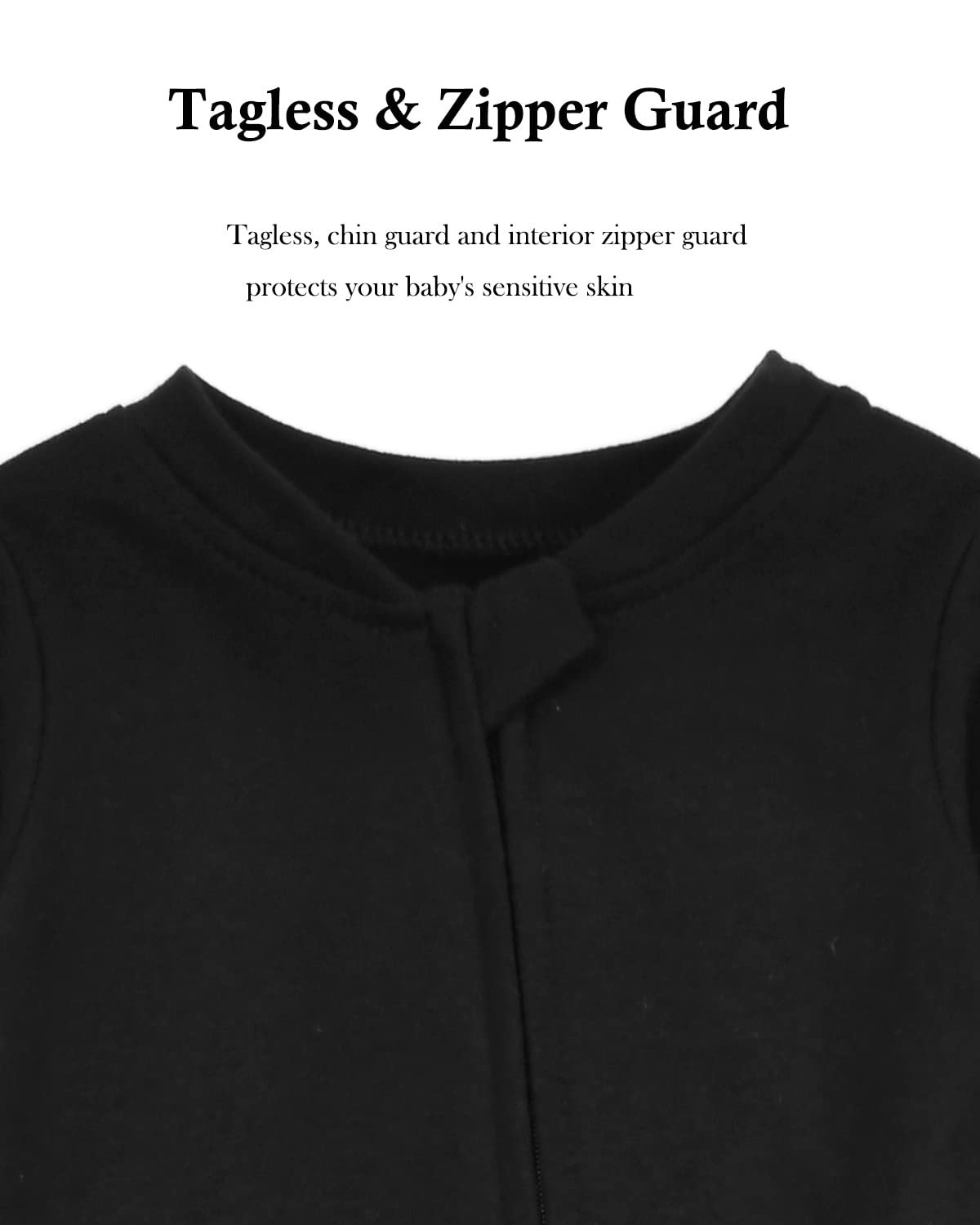 Aablexema Baby Footie Pajamas With Mittens - 3Pcs Infant Footed Sleeper Cotton Sleepwear Outfits(White/Black/Zebra, 6-9M)