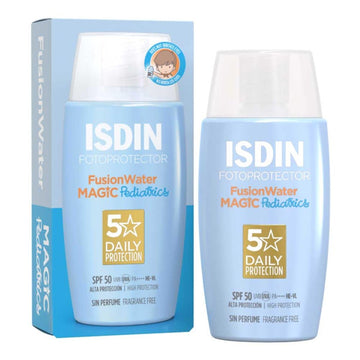 ISDIN Fotoprotector Fusion Water Magic Pediatrics SPF 50 PA++++  Ultralight Kids Facial Sunscreen  WaterBased, NonSting, Fa