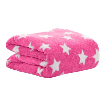 D BABY HOME Soft Fleece Baby Blanket Pink | Newborn Swaddle Wrap 10075 cm | Star Print, Ultra Cozy, Lightweight & Breathable | U