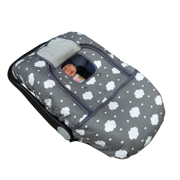 Carseat Cover, Winter Baby Car Seat Covers For Infant Car Seat, Baby Carrier Cover Canopy, Window In Door Zipper Open, Thick Pad