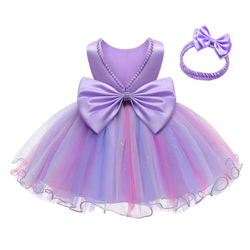 Lzh Baby Girl Party Dress, Baby Girl Dress,Christening Dresses For Baby Girl Party Dress,Toddler Pageant Dresses Purple