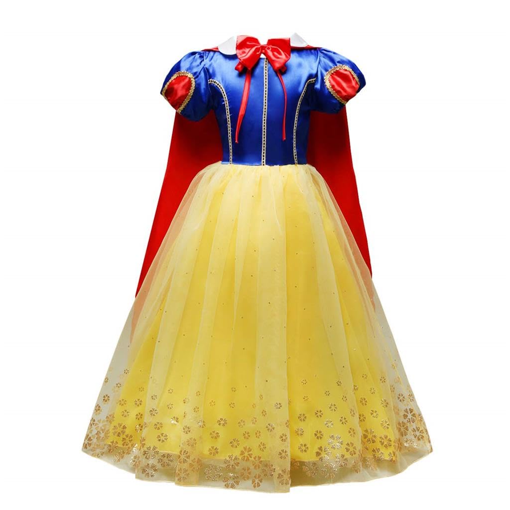 Dressy Daisy Little Girls' Princess Costume With Cape Fancy Dresses Up Halloween Party Size 5-6