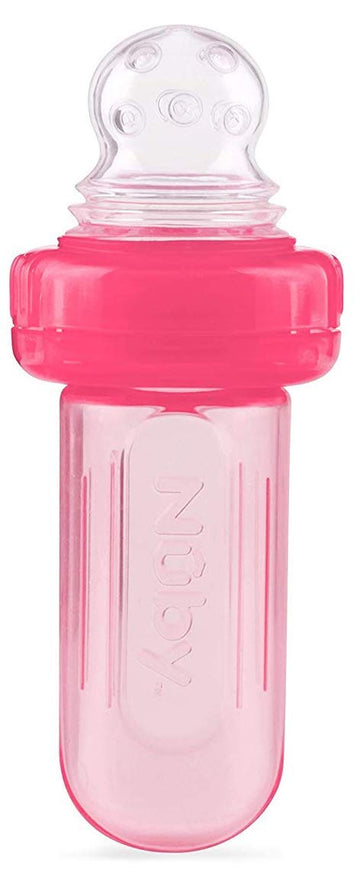 Nuby Ez Squee-Z Silicone Self Feeding Baby Food Dispenser (Pink, 1 Count (Pack Of 1))