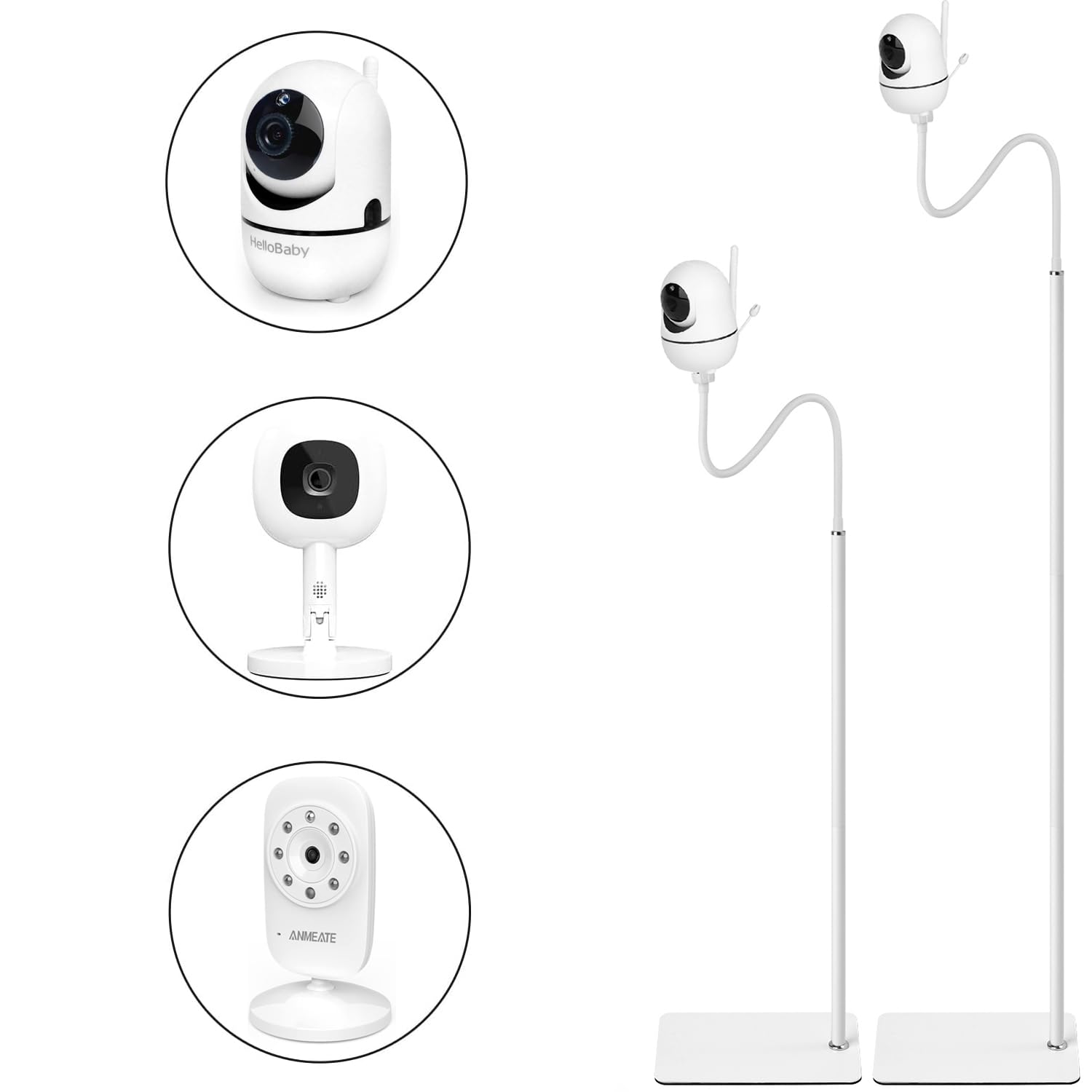 68.8 Adjustable Height Baby Monitor Floor Stand Holder for HelloBaby HB6550/HB65/HB6558/HB66/HB248,Nanit Pro Smart Baby Monitor 