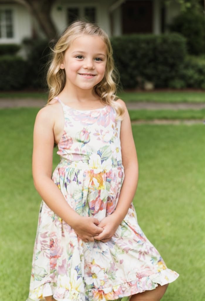 Toddler Vintage Floral Girls Dress Baby Backless Sundress Sleeveless Matching Outfits (Us, Age, 2 Years, 3 Years, Pink)