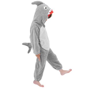 Lolanta Funny Halloween Costumes Kids Shark One Piece Animal Rompers For Kids Halloween Fancy Dress(Gray, 2-3T)