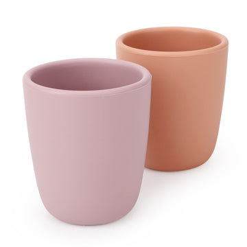 Aulege Silicone Toddler Cup, 2 Pack Bpa Free Silicone Drinking Training Cup For 6 Months+ Babies, 4 Fl. Oz Tiny Open Cup For Inf