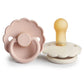 Frigg Daisy Natural Rubber Baby Pacifier | Made In Denmark | Bpa-Free (Blush/Cream, 6-18 Months) 2-Pack