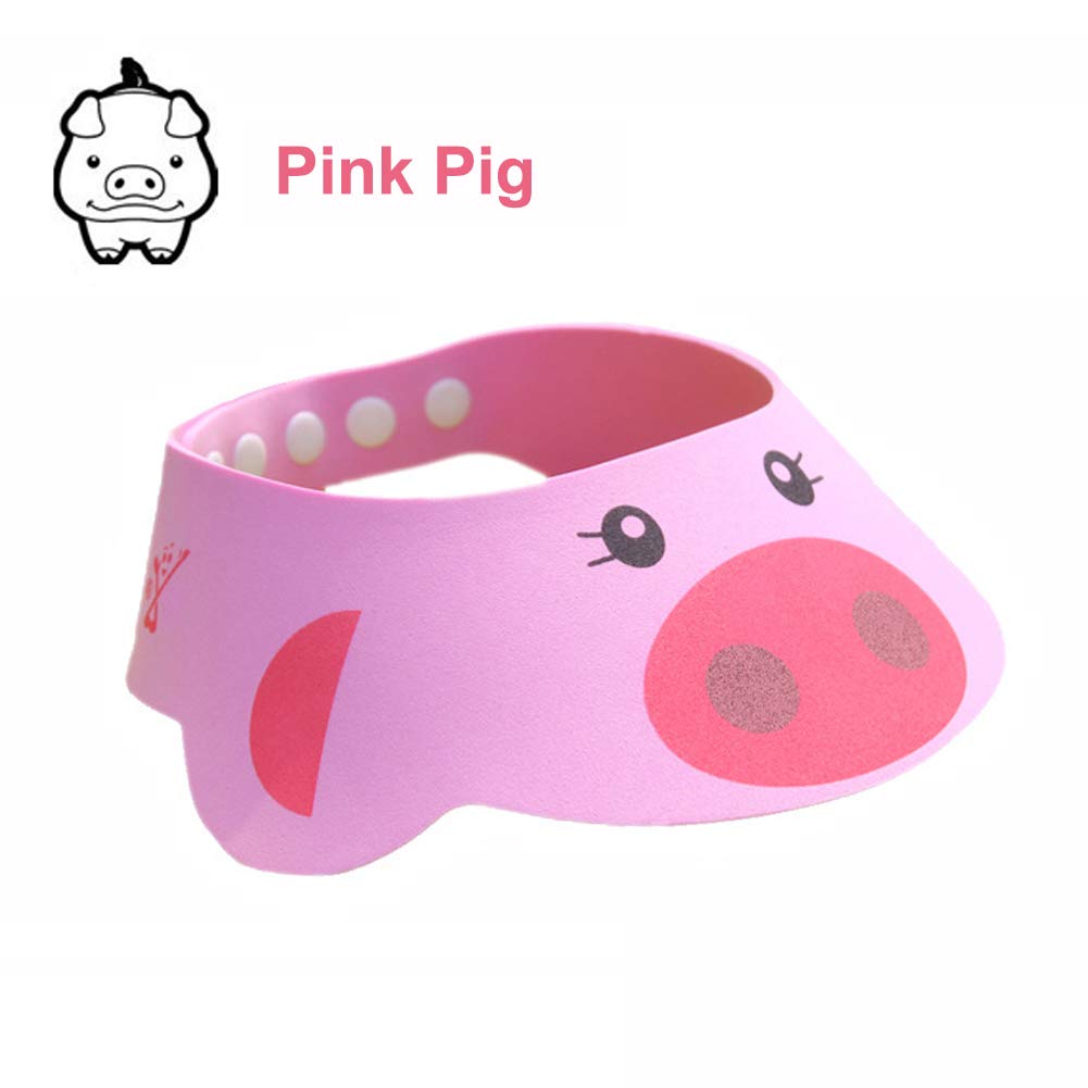 3Pcs Baby Shower Bathing Cap Cartoon Frog Pig Bear Shampoo Hat Protection Bathing Visor Cap With Four Gear Adjustments By Rely20
