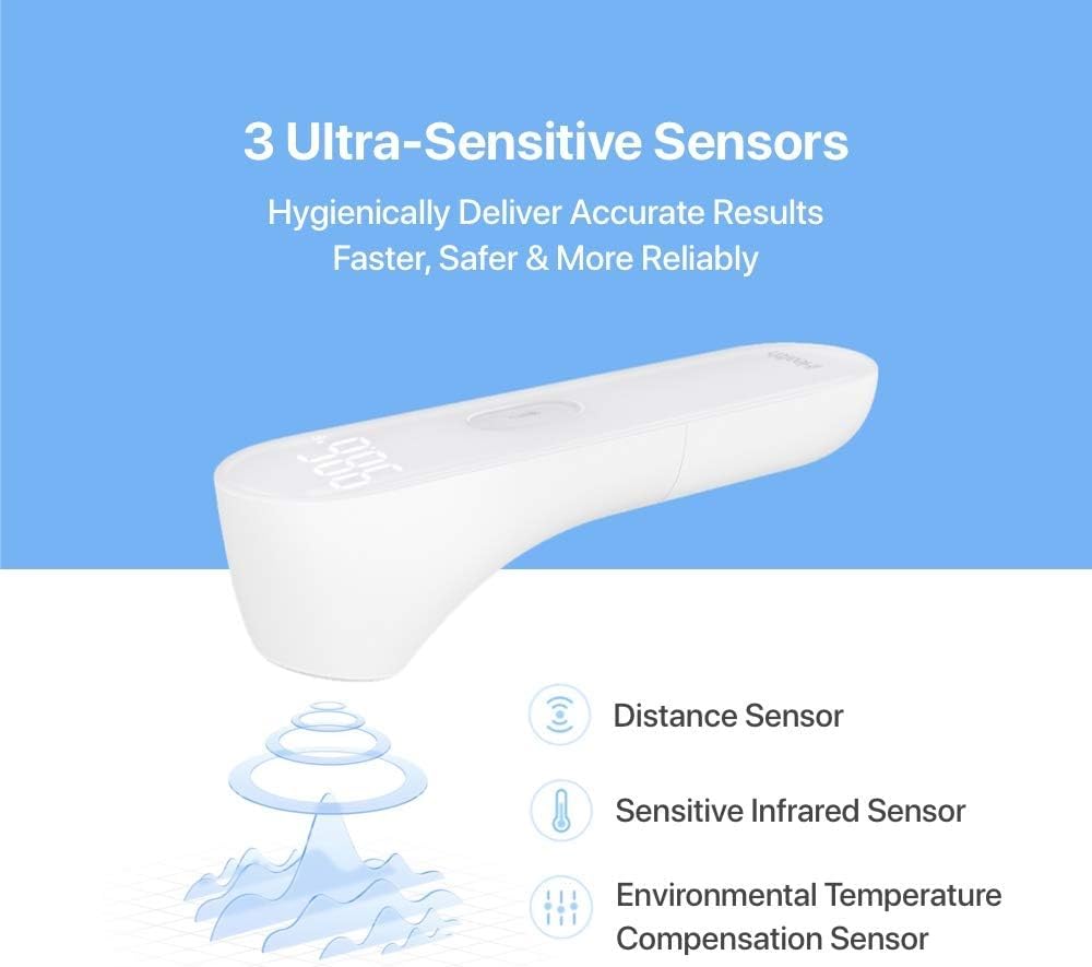 Ihealth No-Touch Forehead Thermometer, Infrared Digital Thermometer For Adults And Kids, Touchless Baby Thermometer, 3 Ultra-Sen