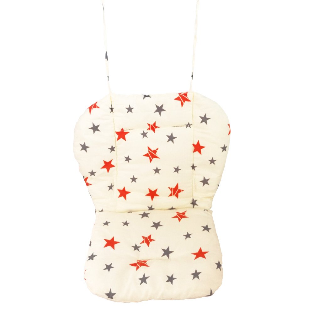 Twoworld Baby High Chair Seat Cushion Liner Mat Pad Cover And High Chair Straps (5 Point Harness) 1 Suit (Stars)