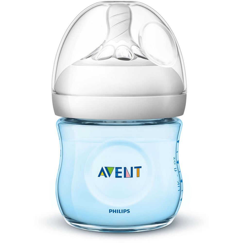 Philips Avent Natural Baby Bottle, Scf010/39, Blue, 4 Ounce (Pack Of 3)