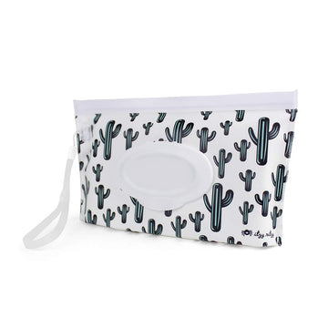 Itzy Ritzy Travel Wipes Case - Reusable Wipe Pouch - Take & Travel Pouch Holds Up To 30 Wet Wipes, Includes Silicone Wristlet St