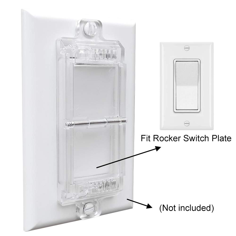 Rocker Light Switch Guard, Ilivable Childproof Switch Plate Cover Guard Protects Your Lights From Being Accidentally Turned On O