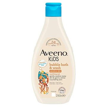 Aveeno Baby Kids Bubble Bath & Wash 250Ml | Enriched With Soothing Oat Extract | Foam Body Wash Developed For Your Little Superh