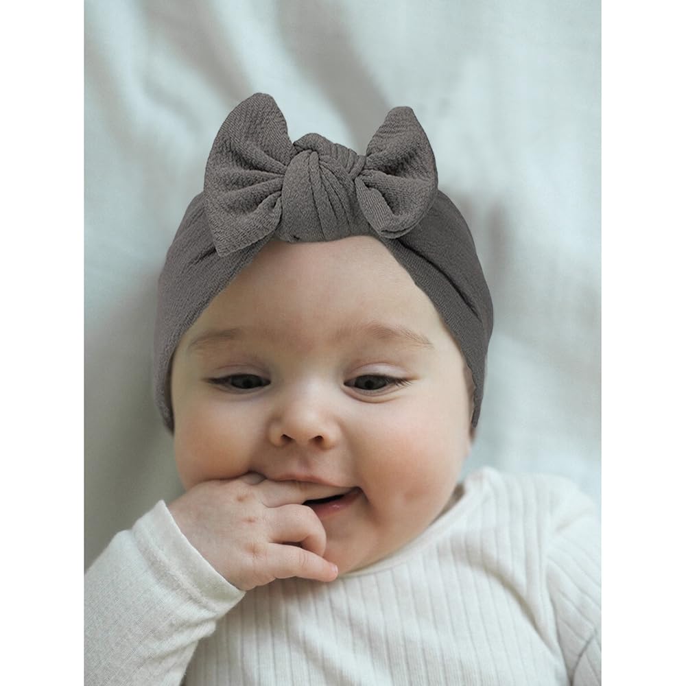 Jiahang Baby Bows Turban Knotted Head Wraps Hair Bow Headbands Stretchy Hair Bands 9Pcs For Newborn Infant Toddlers Girls (Qyb91